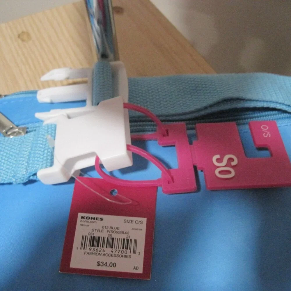 Target SO Colorblock Clip-Front Zipper Top & Back Pockets Fanny Pack Blue White